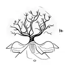 transform process a tree to a guitar tattoo design idea