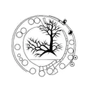 transform process a tree to a guitar tattoo design idea