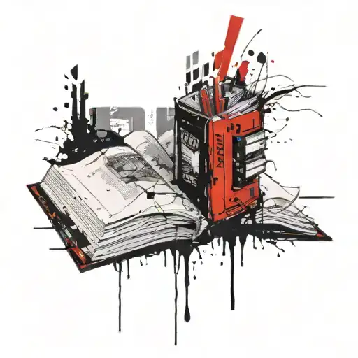 books and loneliness tattoo design idea