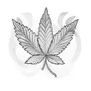 a marijuana leaf tattoo design idea