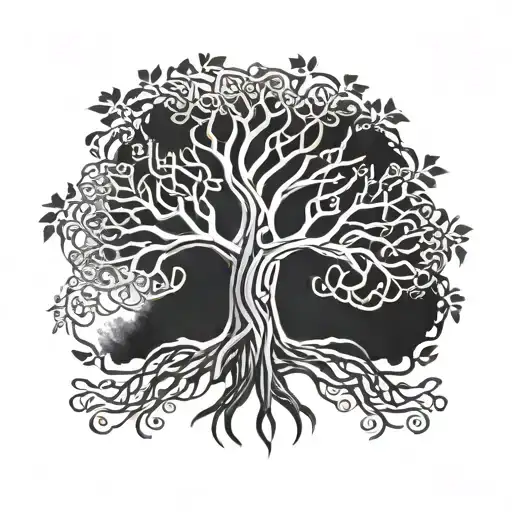 A family tree with Celtic knotwork representing your Scottish heritage tattoo design idea