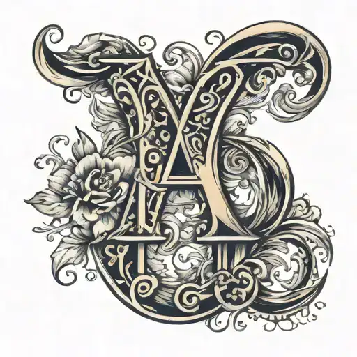 a, h ,g alphabet representing eternal tattoo design idea