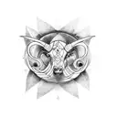 a virgo and a taurus mashed up together tattoo design idea