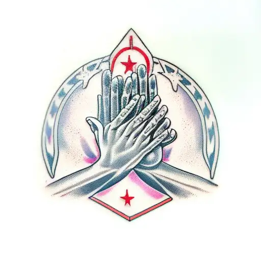 praying hands  tattoo design idea