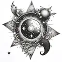  horoscopes combine sun at cancer, ascesdant at Leo, venus at gemini  tattoo design idea