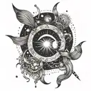  horoscopes combine sun at cancer, ascesdant at Leo, venus at gemini  tattoo design idea