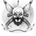 Viking with a clown face tattoo design idea