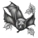 fruit bat wrapped tattoo design idea