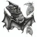 fruit bat wrapped tattoo design idea