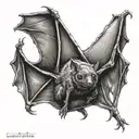 fruit bat wrapped tattoo design idea