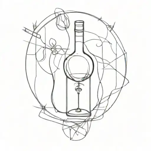 alcohol addiction and beating tattoo design idea