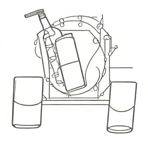 alcohol addiction tattoo design idea