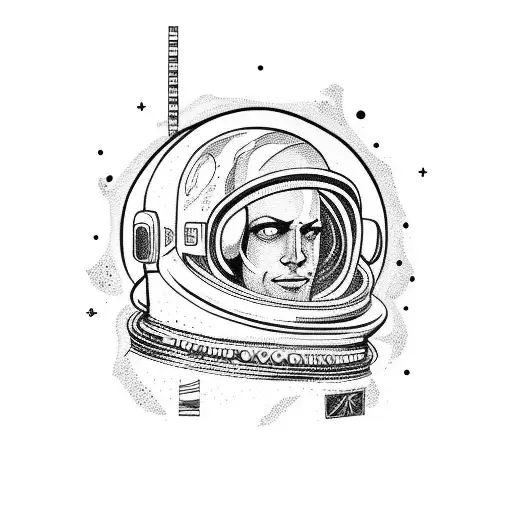  Aquarius astronaut on the Moon, with Ramones tshirt tattoo design idea