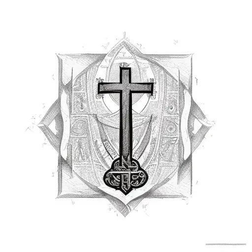 the words Psalms 23:4 with a cross  tattoo design idea