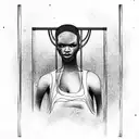 African American behind bars tattoo design idea