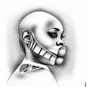 African American behind bars tattoo design idea