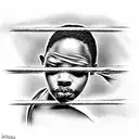 African American behind bars tattoo design idea
