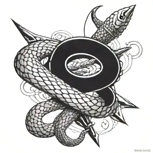 snake and daggers tattoo design idea