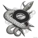 snake and daggers tattoo design idea