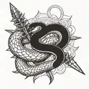 snake and daggers tattoo design idea