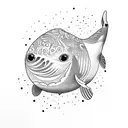 Whale and bird in a cage tattoo design idea