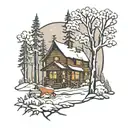 stopping by woods on a snowy evening  tattoo design idea