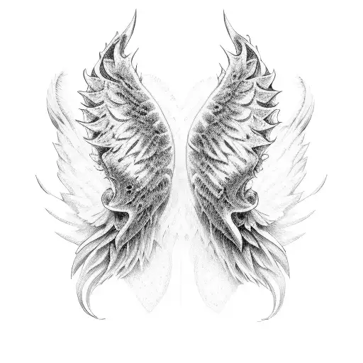 angel and demon wings tattoo design idea