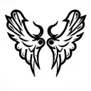 angel and demon wings tattoo design idea