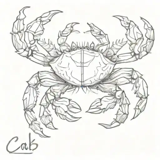 crab lines, inside 69 and the inscription CANCER tattoo design idea