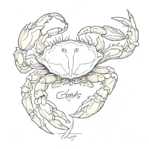 crab lines, inside 69 and the inscription CANCER ARIES TAURO tattoo design idea