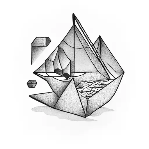paper boat tattoo design idea