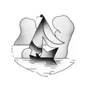 paper boat tattoo design idea