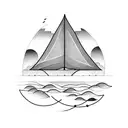 paper boat tattoo design idea