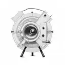 old movie projector with film going into dumpster fire tattoo design idea