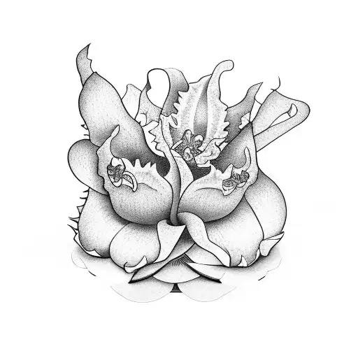 cattleya flower wrap around tattoo design idea