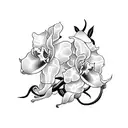 cattleya flower with vines and name under it tattoo design idea