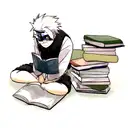 kakashi hatake blushing while reading an 18+ book tattoo design idea