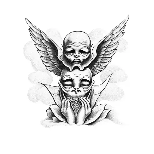 evil see no evil speak no evil hear no evil cherubs tattoo design idea