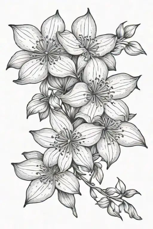 clematis flowers intertwined tattoo design idea