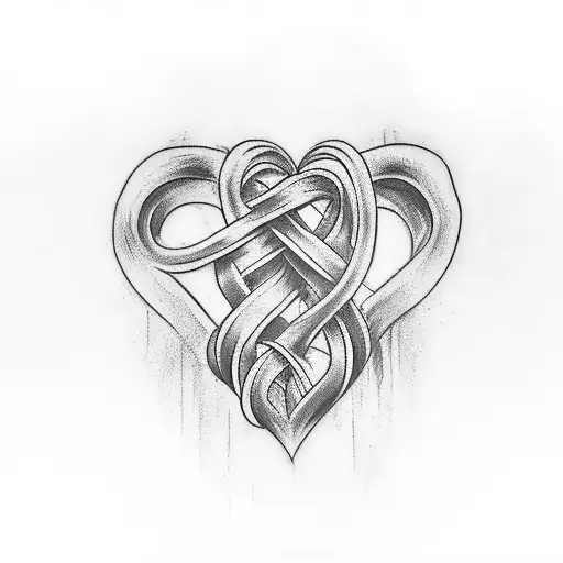 Create a tattoo of intertwined hearts symbolizing the unbreakable bond between siblings tattoo design idea