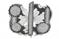 irish ogham ancient tattoo design idea