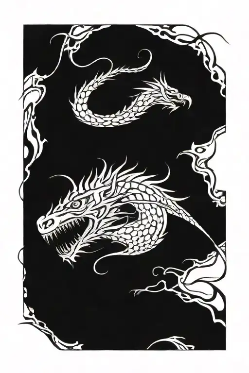 Abstract Marcus Aurelius Dragon slain tattoo design idea