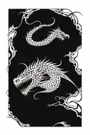 Abstract Marcus Aurelius Dragon slain tattoo design idea