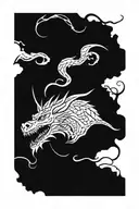 Abstract Marcus Aurelius Dragon slain tattoo design idea