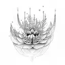 white Angelica  tattoo design idea