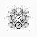 machine, clocks, honeycomb  tattoo design idea