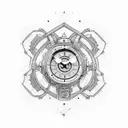 machine, clocks, honeycomb  tattoo design idea