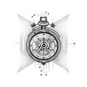 machine, clocks, honeycomb  tattoo design idea