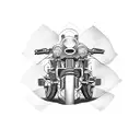 motorcycle with an construction engineer tattoo design idea
