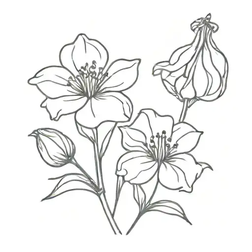 carnation and snowdrop flowers tattoo design idea